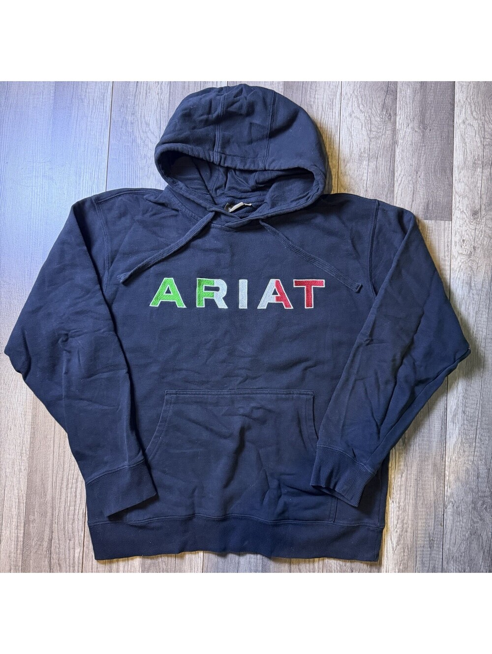 Ariat Black Hoodie With Mexico Logo Colors Mens Size Large